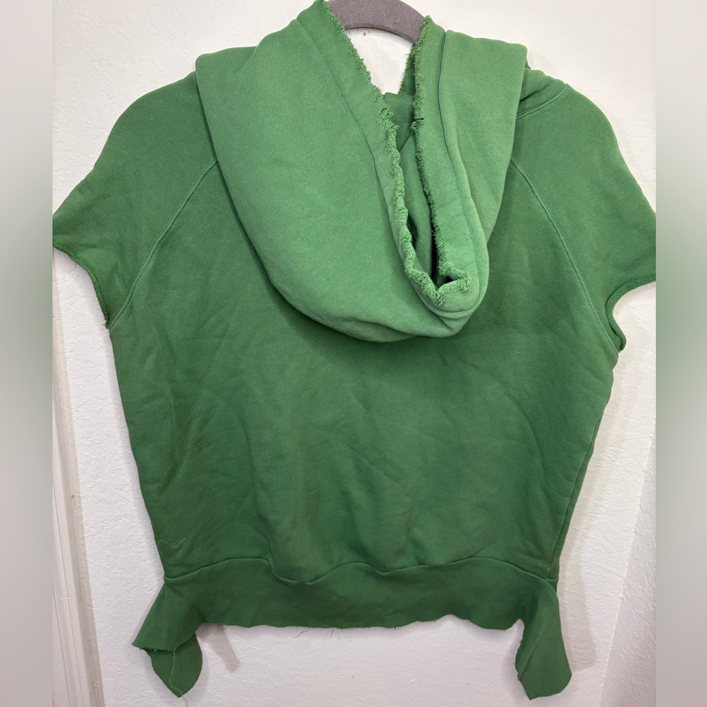 Frank and Eileen Tee Lab Green Short Sleeve Distressed Hoodie size small - Picture 8 of 15